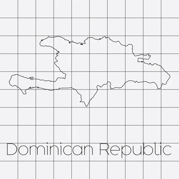 Fundo quadrado com a forma do país da República Dominicana —  Vetores de Stock