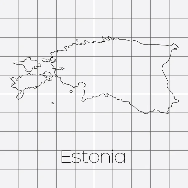 Sfondo quadrato con la forma del paese di Estonia — Vettoriale Stock