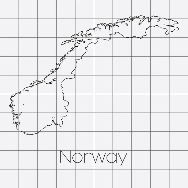 Quadratischer Hintergrund mit der Landesform Norwegens — Stockvektor