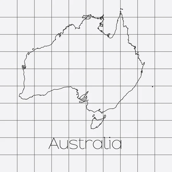 Sfondo quadrato con la forma del paese dell'Australia — Vettoriale Stock