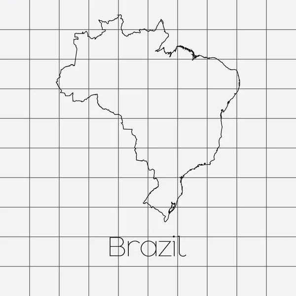Fundo quadrado com a forma do país do Brasil — Vetor de Stock
