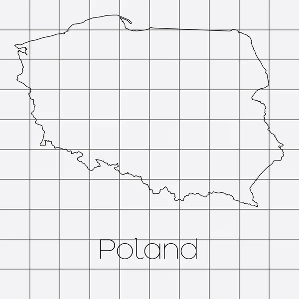 Kwadraat achtergrond met de land vorm van Polen — Stockvector