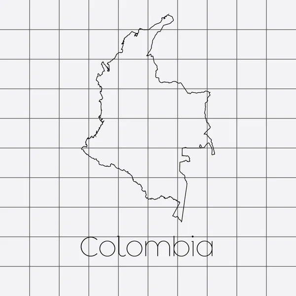 Antecedentes cuadrados con la forma del país de Colombia — Vector de stock