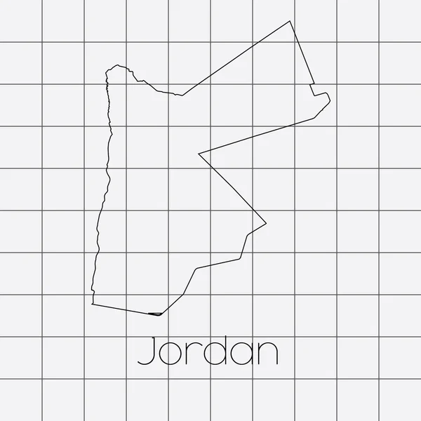 Τετράγωνο φόντο με το σχήμα της χώρας του Jordan — Διανυσματικό Αρχείο