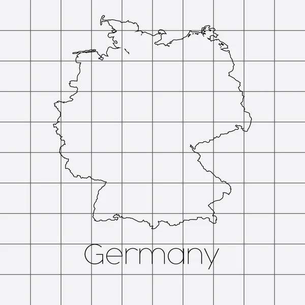 Quadratischer Hintergrund mit der Landesform Deutschlands — Stockvektor