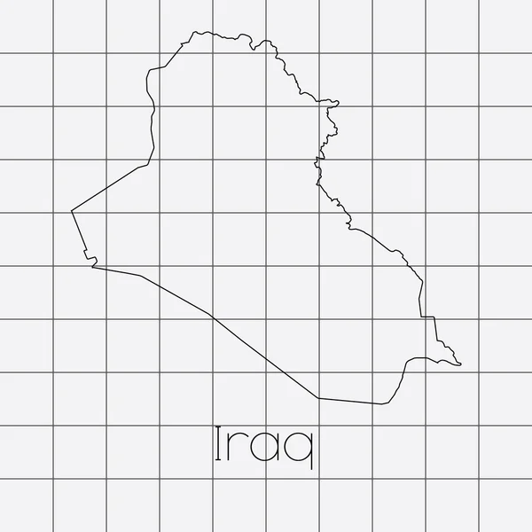 イラクの国の形と四角形の背景 — ストックベクタ