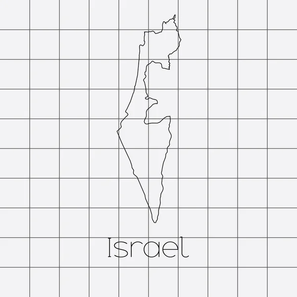 Quadratischer Hintergrund mit der Landesform von israel — Stockvektor