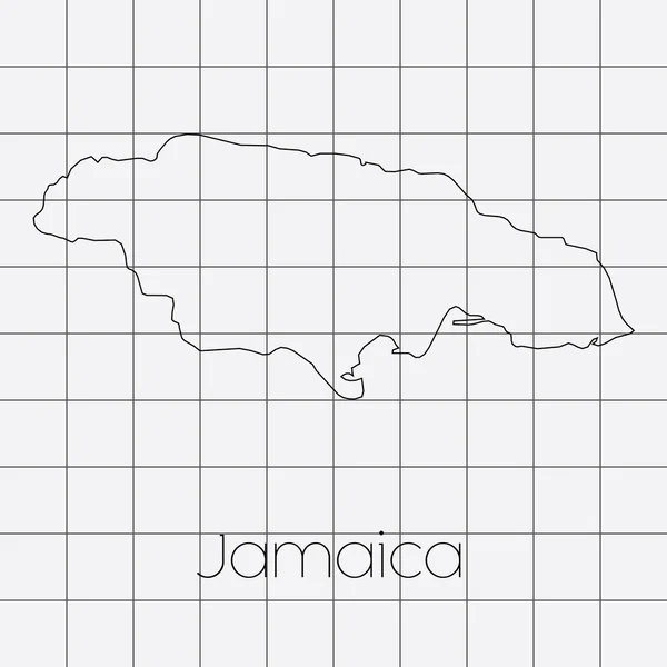 Квадратный фон с формой страны Ямайка — стоковый вектор