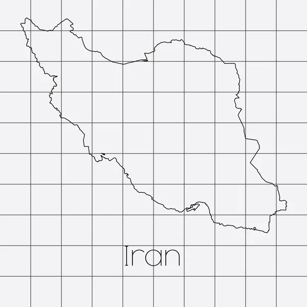 Kvadrerade bakgrund med land formen av Iran — Stock vektor