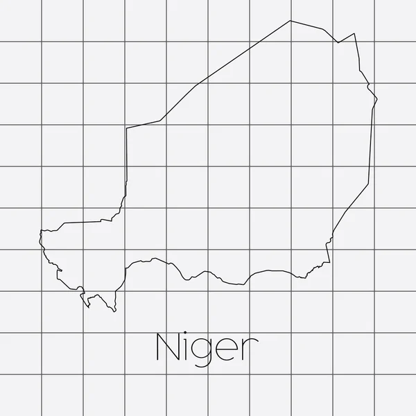 Quadratischer Hintergrund mit der Landesform von niger — Stockvektor