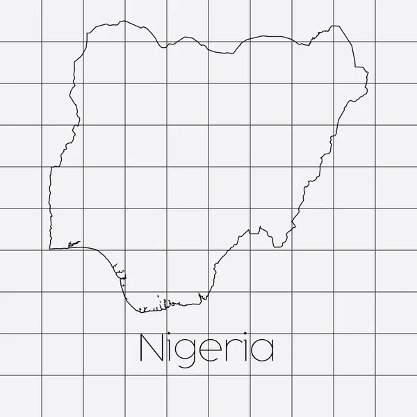 ナイジェリアの国の形と四角形の背景 — ストックベクタ