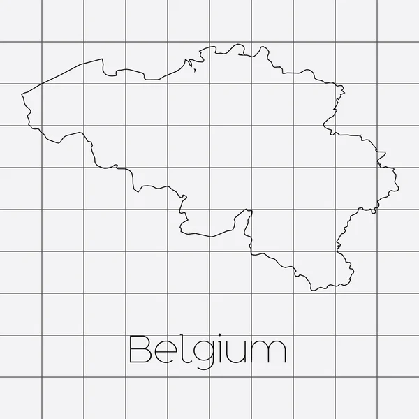 Quadratischer Hintergrund mit der Landesform Belgiens — Stockvektor