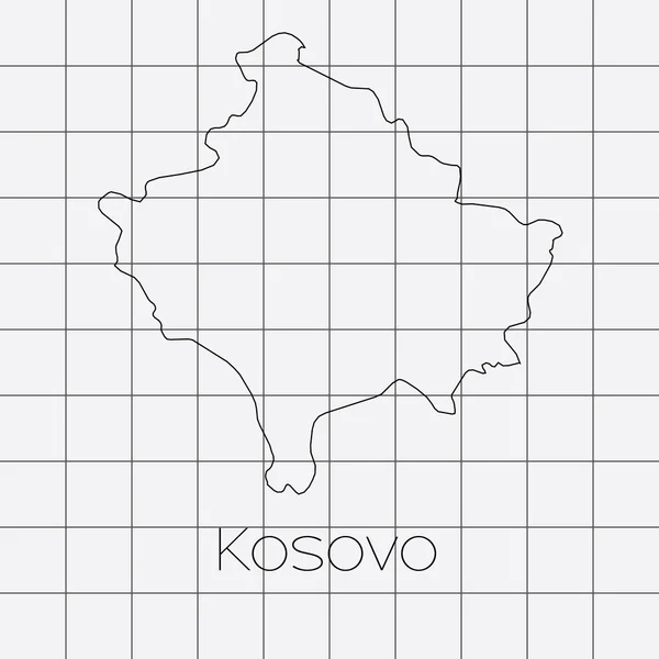 Sfondo quadrato con la forma del paese del Kosovo — Vettoriale Stock
