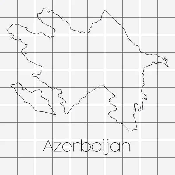 Squared Background with the country shape of Azerbaijan — Stock Vector