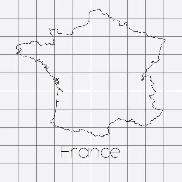 Latar Belakang kuadrat dengan bentuk negara Perancis - Stok Vektor