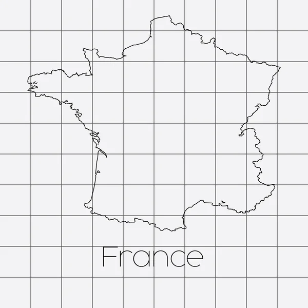 Fundo quadrado com a forma do país da França — Vetor de Stock