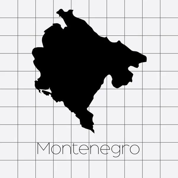Squared Background with the country shape of Montenegro — Stock Vector