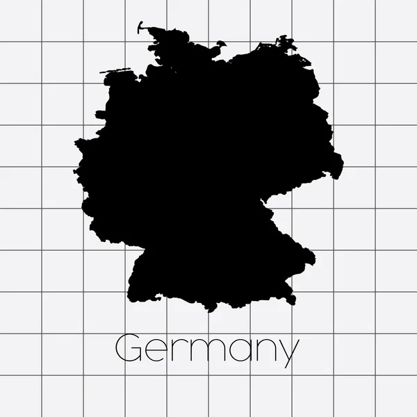 Quadratischer Hintergrund mit der Landesform Deutschlands — Stockvektor