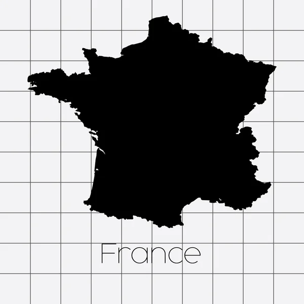 Sfondo quadrato con la forma del paese della Francia — Vettoriale Stock