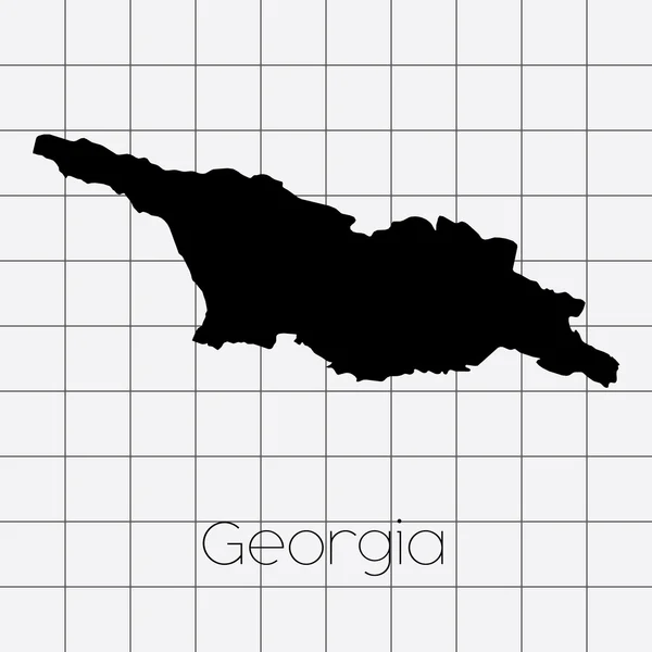 Contexte carré avec la forme du pays de la Géorgie — Image vectorielle