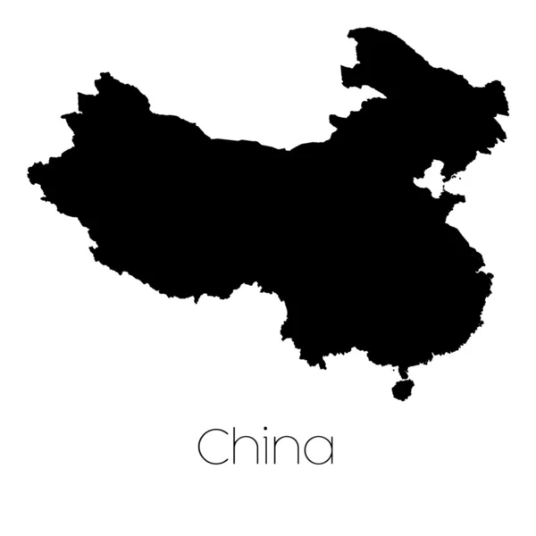 Forma del país aislado en el fondo del país de China — Vector de stock