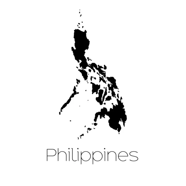 Forma del país aislado en el fondo del país de Philippin — Vector de stock