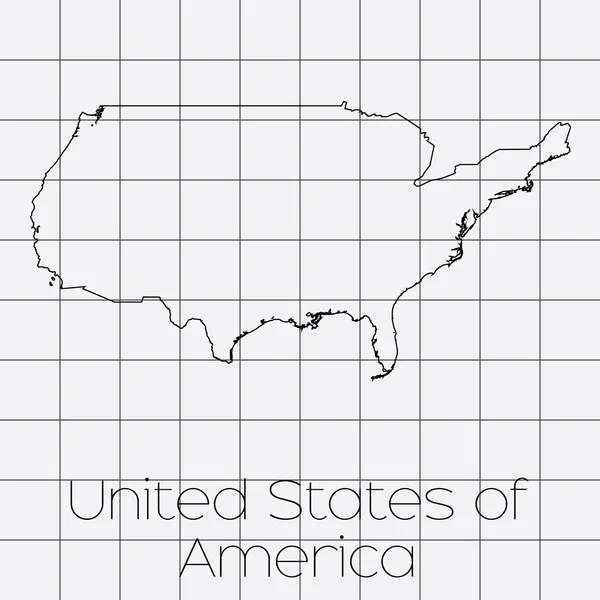 Amerika Birleşik Devletleri olduğum ülke şekli ile kare arka plan — Stok Vektör
