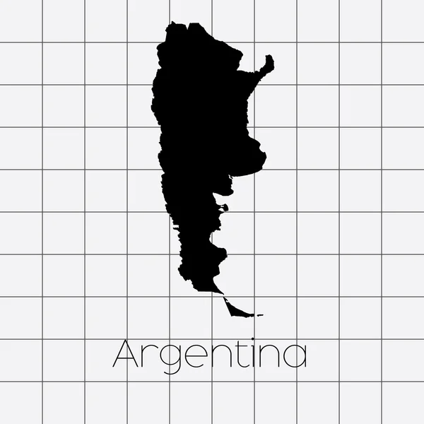 Fundo quadrado com a forma do país da Argentina — Vetor de Stock