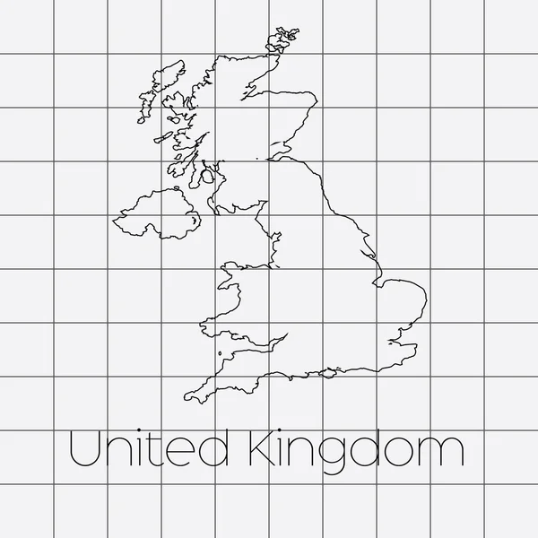Kvadrat bakgrunn med Storbritannias landform – stockvektor