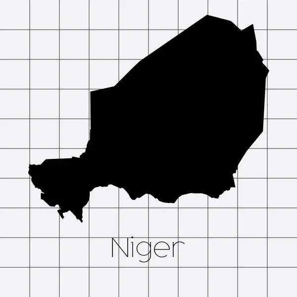 Squared Background with the country shape of Niger — Stock Vector