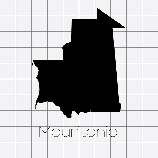 Quadratischer Hintergrund mit der Landesform von Mauretanien — Stockvektor