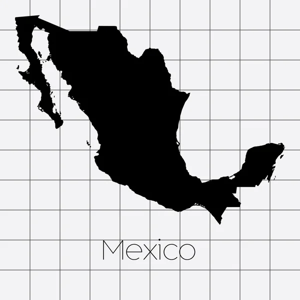 Antecedentes cuadrados con la forma del país de México — Vector de stock