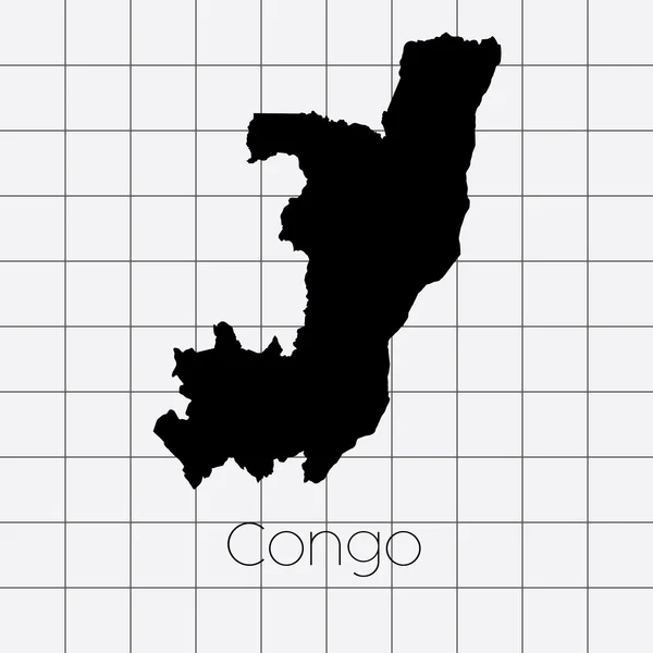 Sfondo quadrato con la forma del paese del Congo — Vettoriale Stock
