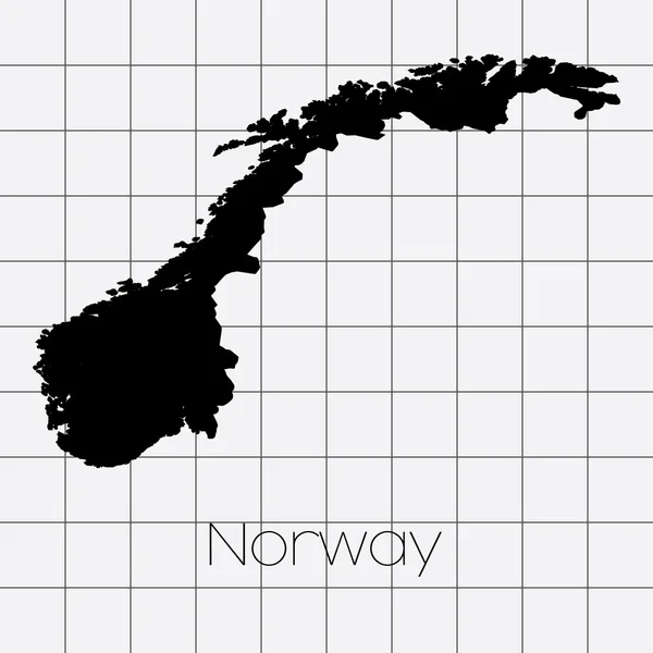 Quadratischer Hintergrund mit der Landesform Norwegens — Stockvektor