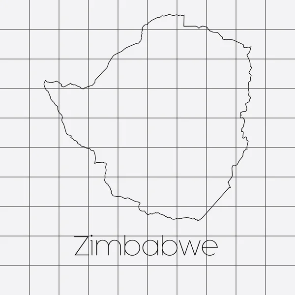 Fundo quadrado com a forma do país do Zimbábue — Vetor de Stock
