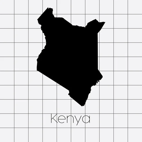 Kenya ülke şekli ile kare arka plan — Stok Vektör