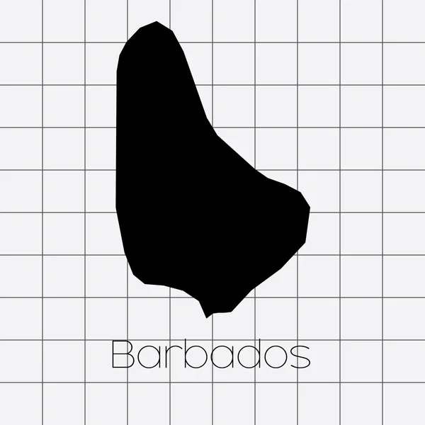 バルバドスの国の形をした四角形の背景 — ストックベクタ
