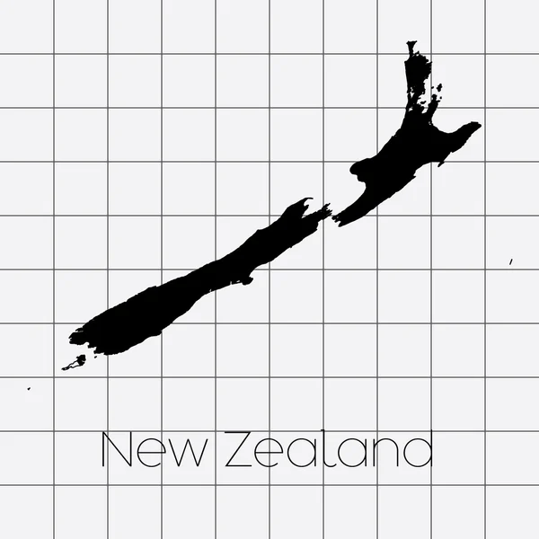 Squared Background with the country shape of New Zealand — Stock Vector