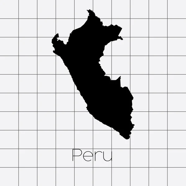 Fundo quadrado com a forma do país do Peru — Vetor de Stock