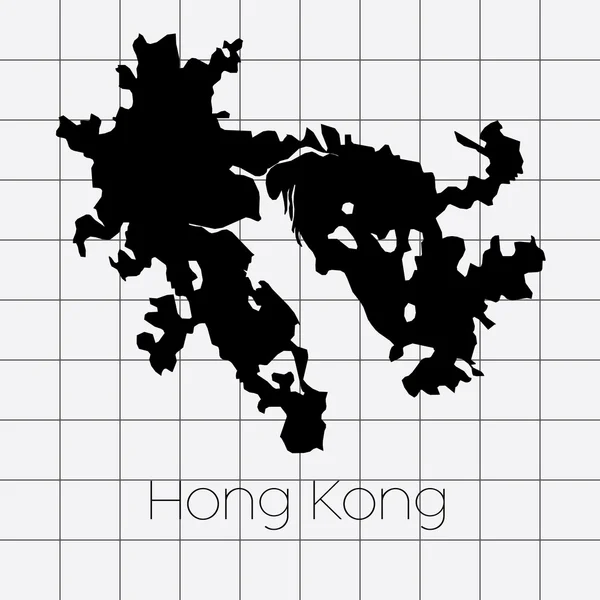 Hong Kong の国の形と四角形の背景 — ストックベクタ