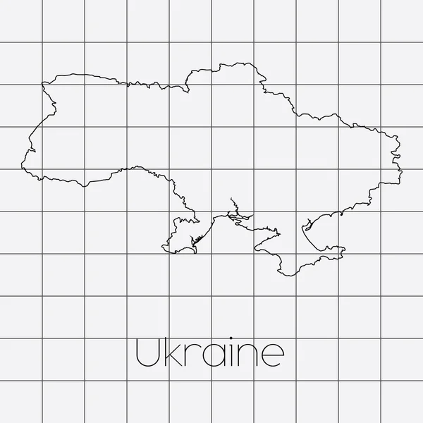 Quadratischer Hintergrund mit der Landesform der Ukraine — Stockvektor