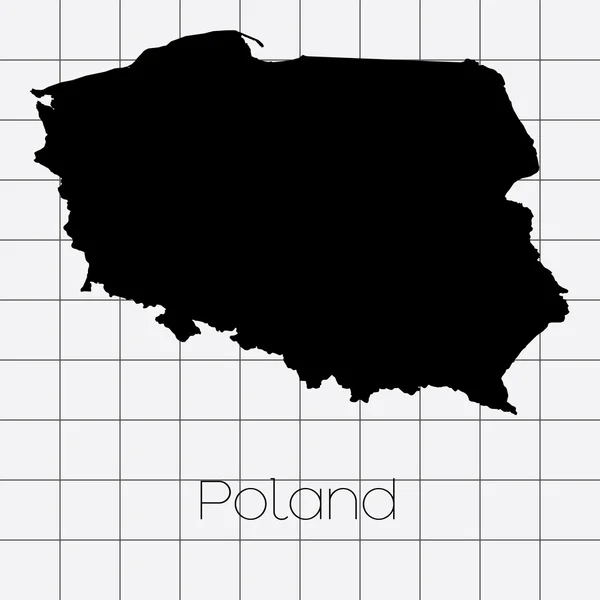 ポーランドの国の形と四角形の背景 — ストックベクタ