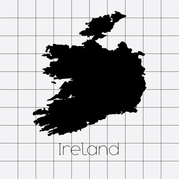 アイルランドの国の形と四角形の背景 — ストックベクタ