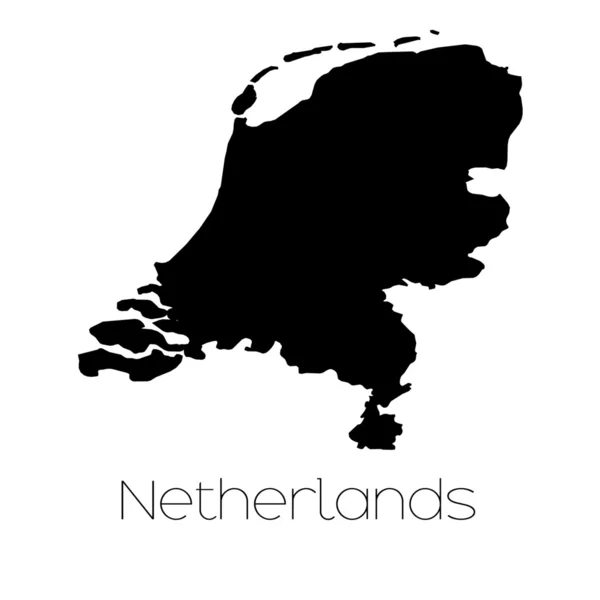 Länderform isoliert vor dem Hintergrund des Landes der Niederlande — Stockvektor