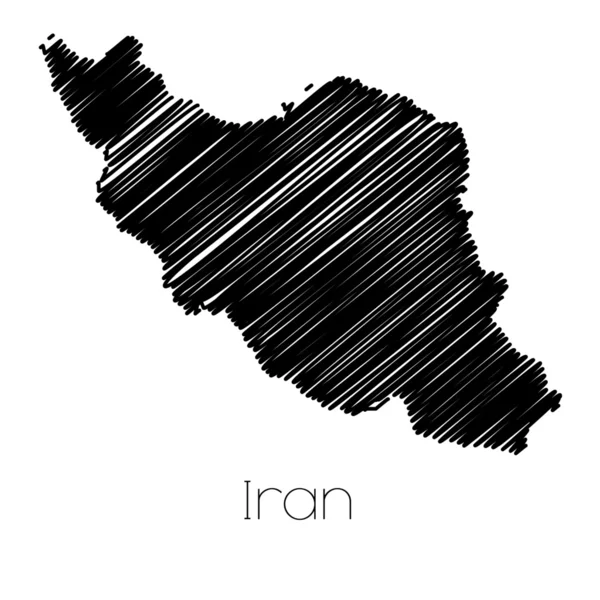 Karalanmış ülke İran Haritası — Stok Vektör