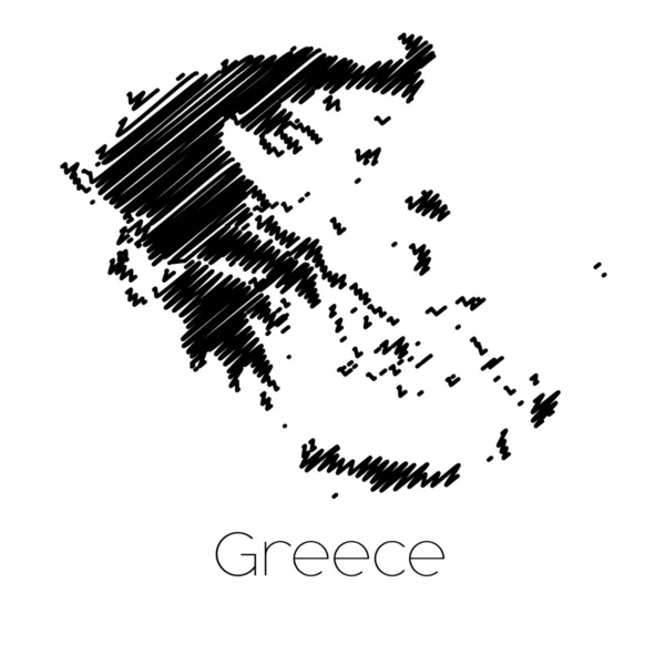 Κακογράφονται χάρτη της χώρας της Ελλάδας — Διανυσματικό Αρχείο