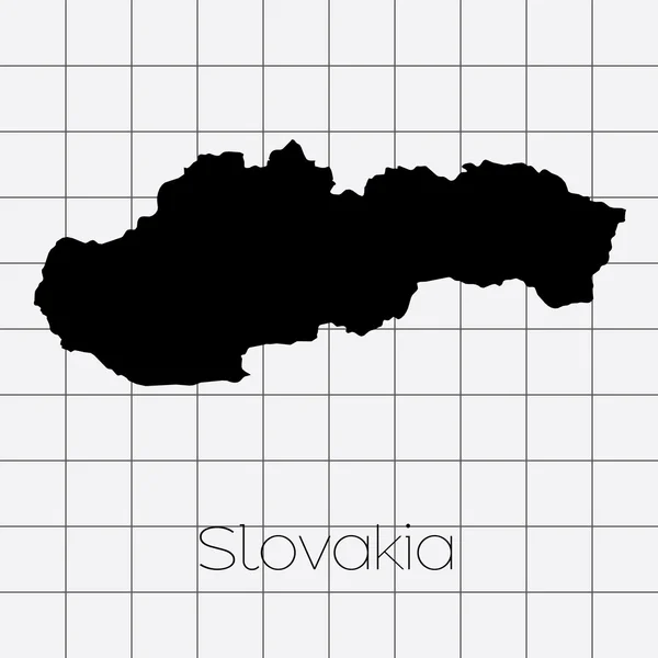 Squared Background with the country shape of Slovakia — Stock Vector