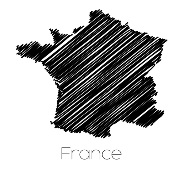 Nabazgrał mapę kraju z Francji — Wektor stockowy