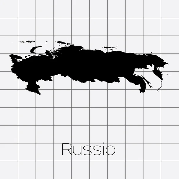 ロシアの国の形と四角形の背景 — ストックベクタ