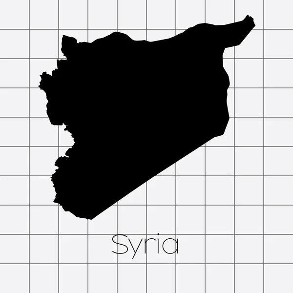 Quadratischer Hintergrund mit der Landesform von Syrien — Stockvektor